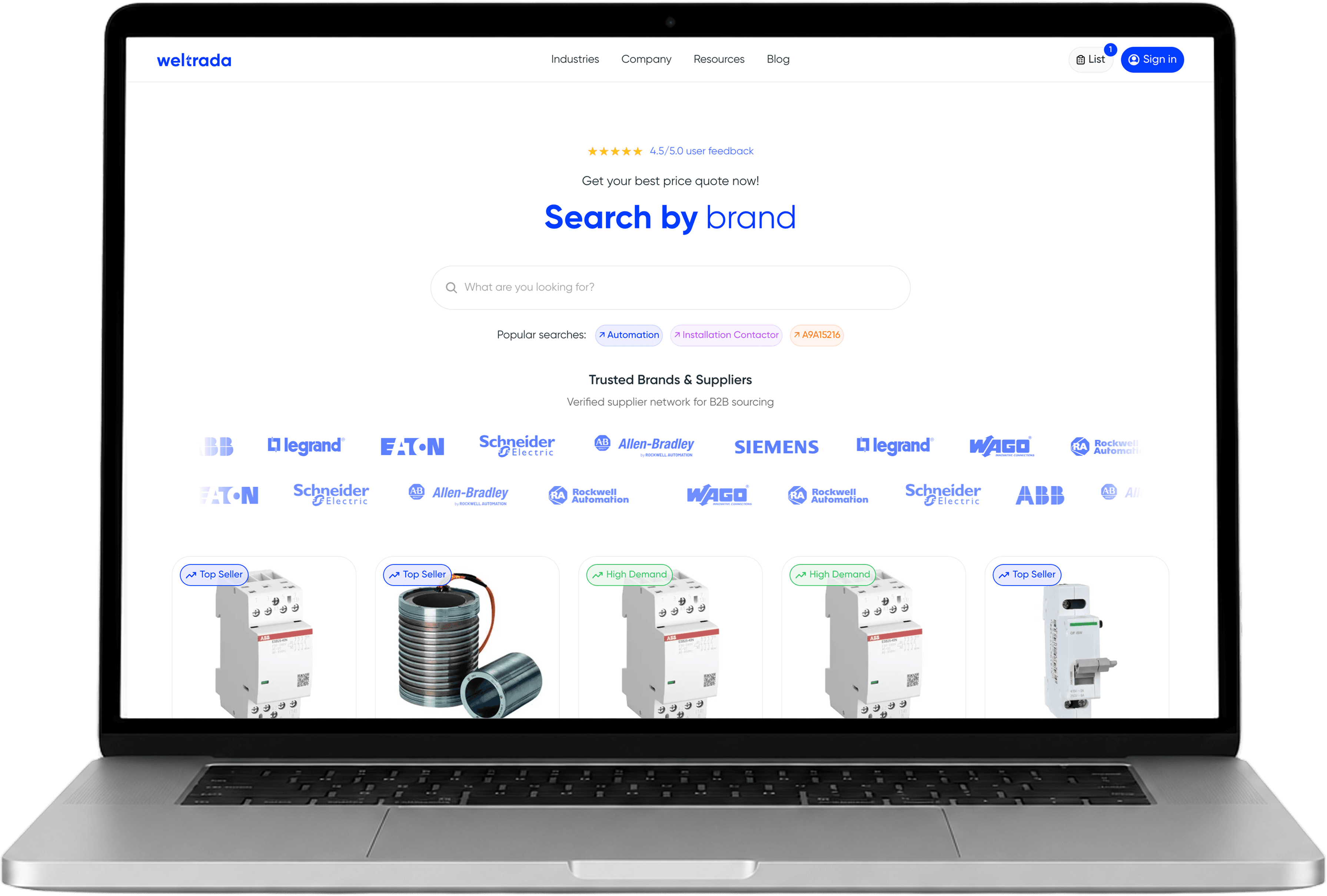 Weltrada desktop interface